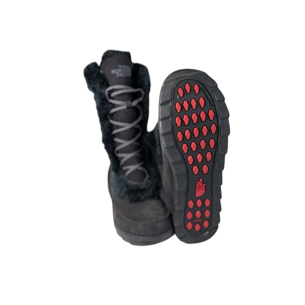 The North Face Nuptse Purna boots Dark Brown suede Women's No Size Fits 9 No Box